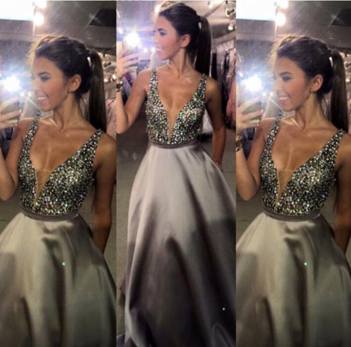 Sequin Prom Dresses Dark-Gray